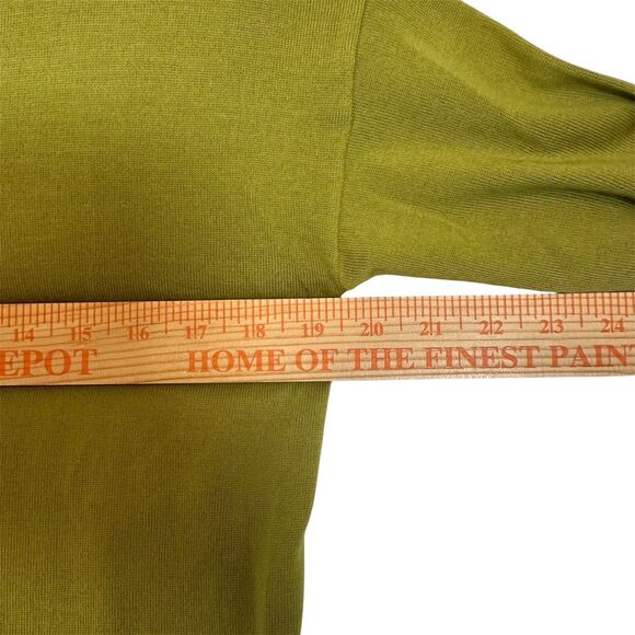 J.Jill Washable Merino Wool Sweater XS Petite Lime Green Classic Knitwear Luxe - Picture 9 of 11